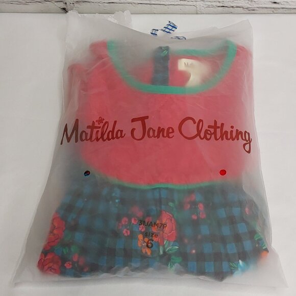 MATILDA JANE 'BOUGHS OF HOLLY' TUNIC BUTTON BACK PLAID RUFFLE LACE TOP - Picture 11 of 16